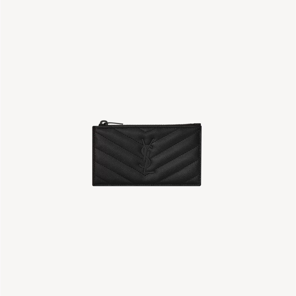 YSL Black Quilted Leather Pouch